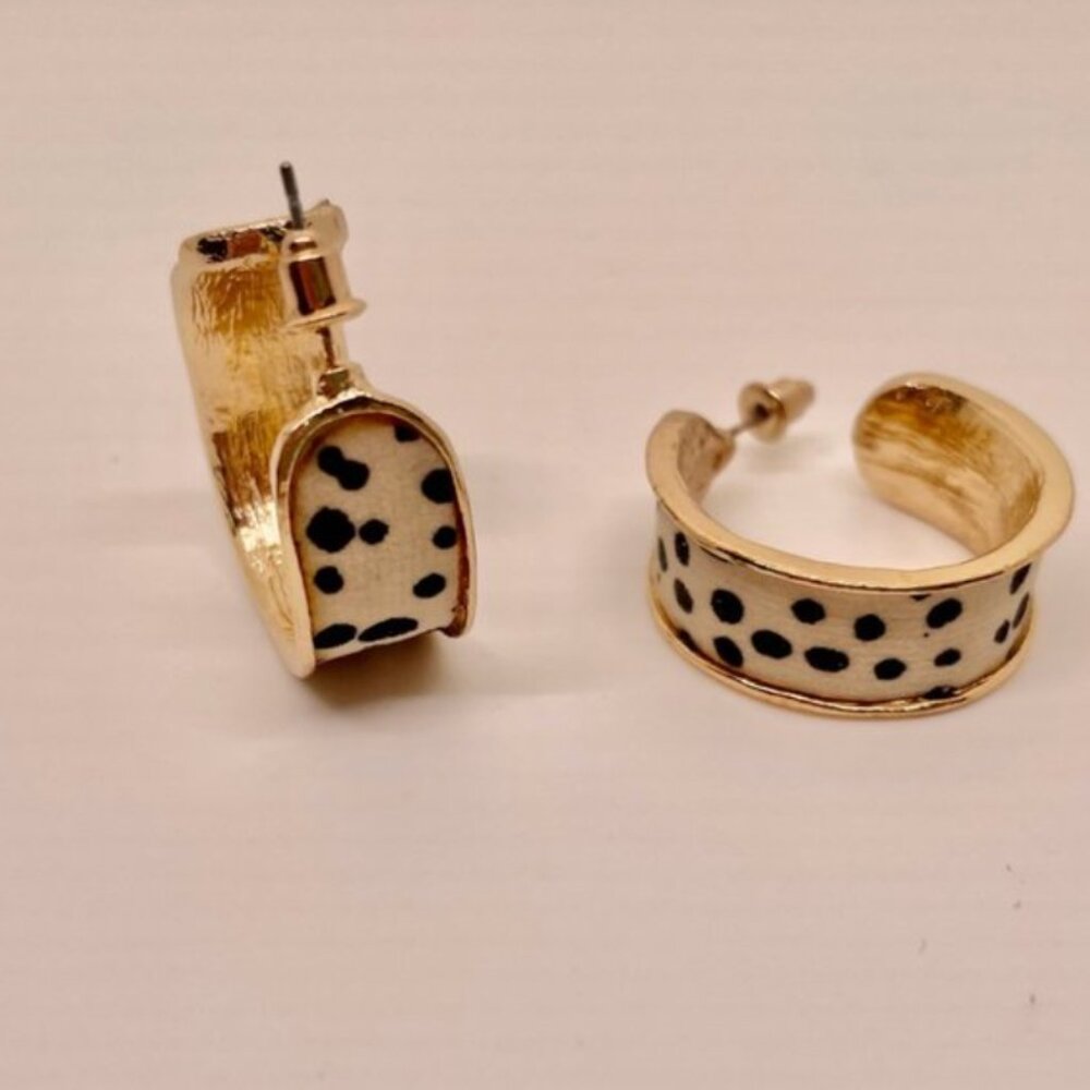 ⭐️✨ FREE Leopard Cheetah Boho Hipster Hippie Art Deco Farm Hip Dot Hoop Earrings
